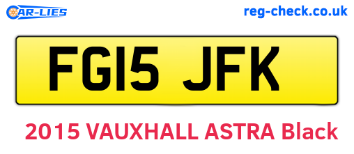 FG15JFK are the vehicle registration plates.