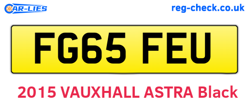 FG65FEU are the vehicle registration plates.