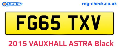 FG65TXV are the vehicle registration plates.