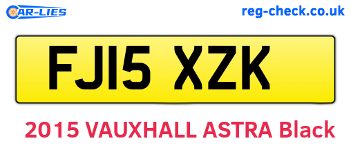 FJ15XZK are the vehicle registration plates.