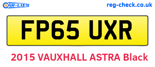 FP65UXR are the vehicle registration plates.