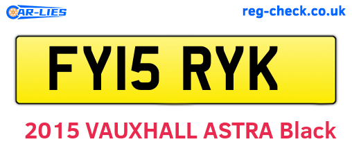 FY15RYK are the vehicle registration plates.