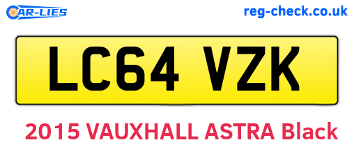LC64VZK are the vehicle registration plates.