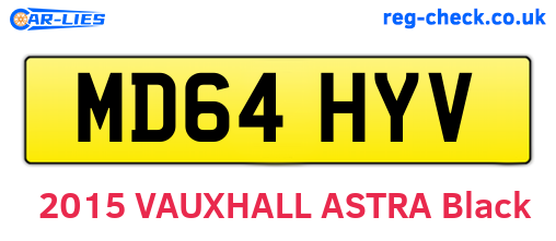 MD64HYV are the vehicle registration plates.