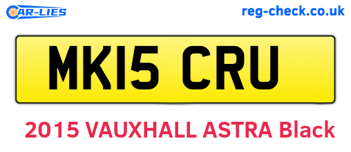 MK15CRU are the vehicle registration plates.