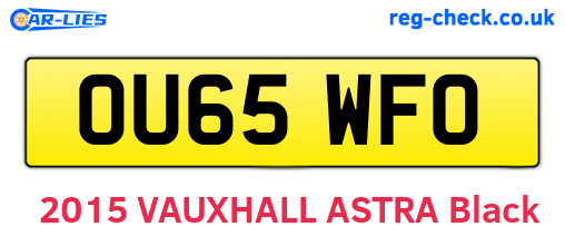 OU65WFO are the vehicle registration plates.