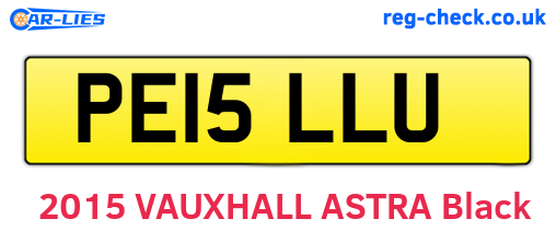 PE15LLU are the vehicle registration plates.
