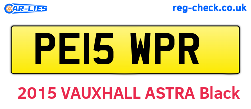 PE15WPR are the vehicle registration plates.