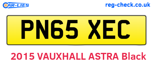 PN65XEC are the vehicle registration plates.