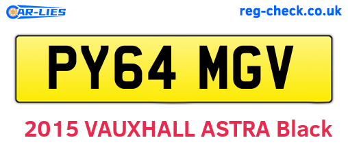 PY64MGV are the vehicle registration plates.
