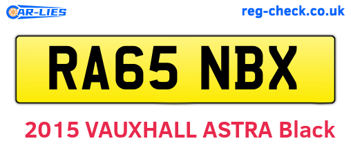 RA65NBX are the vehicle registration plates.