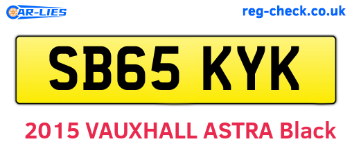 SB65KYK are the vehicle registration plates.