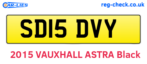 SD15DVY are the vehicle registration plates.