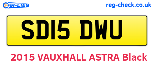 SD15DWU are the vehicle registration plates.