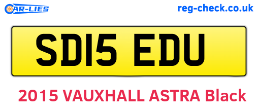 SD15EDU are the vehicle registration plates.
