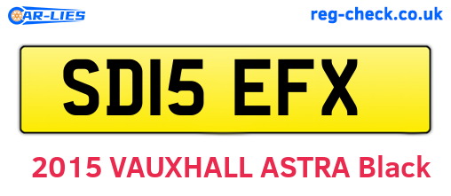 SD15EFX are the vehicle registration plates.