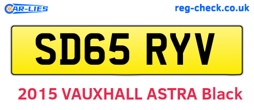SD65RYV are the vehicle registration plates.