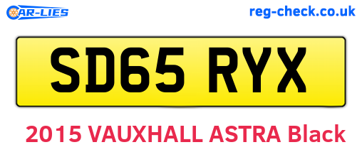 SD65RYX are the vehicle registration plates.