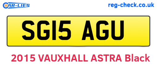 SG15AGU are the vehicle registration plates.