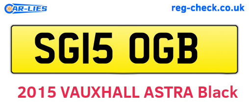 SG15OGB are the vehicle registration plates.