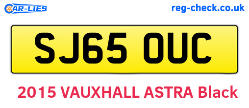 SJ65OUC are the vehicle registration plates.
