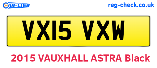 VX15VXW are the vehicle registration plates.