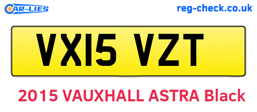 VX15VZT are the vehicle registration plates.
