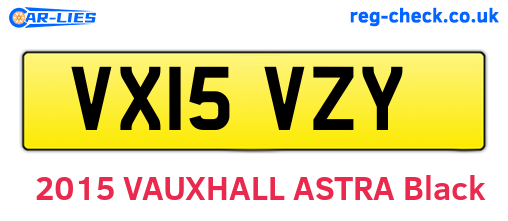 VX15VZY are the vehicle registration plates.