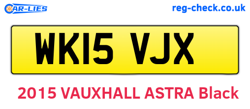 WK15VJX are the vehicle registration plates.