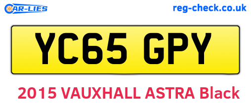 YC65GPY are the vehicle registration plates.