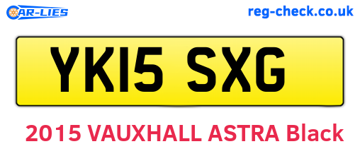 YK15SXG are the vehicle registration plates.