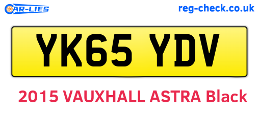 YK65YDV are the vehicle registration plates.