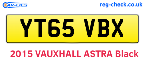 YT65VBX are the vehicle registration plates.