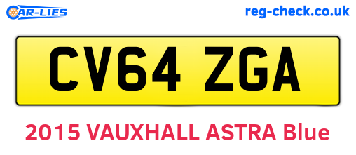CV64ZGA are the vehicle registration plates.