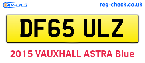 DF65ULZ are the vehicle registration plates.