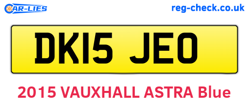 DK15JEO are the vehicle registration plates.