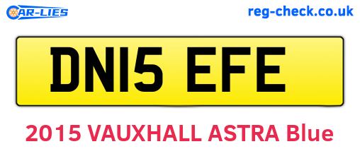 DN15EFE are the vehicle registration plates.