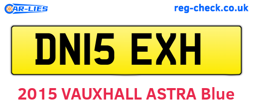 DN15EXH are the vehicle registration plates.
