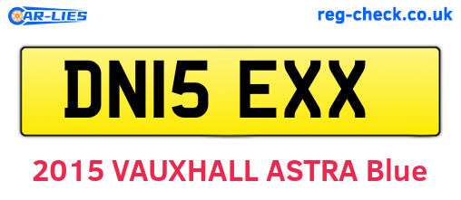 DN15EXX are the vehicle registration plates.