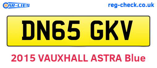 DN65GKV are the vehicle registration plates.