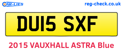 DU15SXF are the vehicle registration plates.