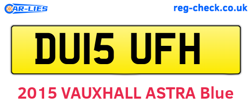 DU15UFH are the vehicle registration plates.