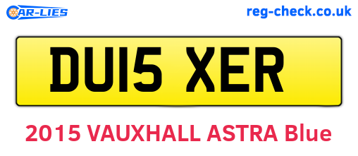 DU15XER are the vehicle registration plates.