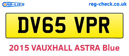 DV65VPR are the vehicle registration plates.