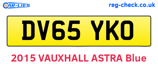 DV65YKO are the vehicle registration plates.