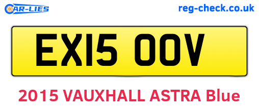 EX15OOV are the vehicle registration plates.