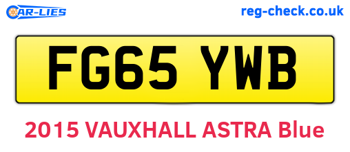 FG65YWB are the vehicle registration plates.