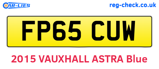 FP65CUW are the vehicle registration plates.