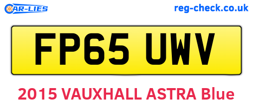 FP65UWV are the vehicle registration plates.