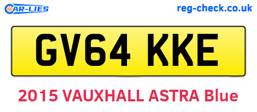 GV64KKE are the vehicle registration plates.
